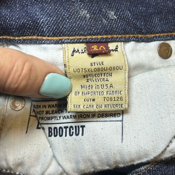 7 For All Mankind Women's Long Bootcut Jeans - Size 30x34 Medium Wash - Picture 6 of 7